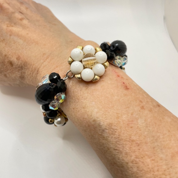 Upcycled Refashioned Hand Crafted Vintage Earring Bracelet - Picture 1 of 8